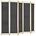 Divisorio A 5 Pannelli Grigio 200x170x4 Cm In Tessuto - Foto miniatura 3