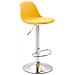 Sgabello Design Kiel in Polipropilene e Similpelle - Sgabello Cucina Girevole e Regolabile - Sgabello da Bar Imbottito e con Poggiapiedi Giallo Cromato - Foto miniatura 1