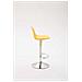 Sgabello Design Kiel in Polipropilene e Similpelle - Sgabello Cucina Girevole e Regolabile - Sgabello da Bar Imbottito e con Poggiapiedi Giallo Cromato - Foto miniatura 3