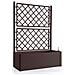 Bac A Fleurs Rectangulaire Natural Deluxe Avec Treillis - 100 X 43 X H 142 Cm - 90 + 6,5 L Dans La Rserve - Moka - Foto miniatura 1