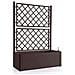 Bac A Fleurs Rectangulaire Natural Deluxe Avec Treillis - 100 X 43 X H 142 Cm - 90 + 6,5 L Dans La Rserve - Moka - Foto miniatura 3