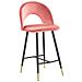 Set Di 2 Sgabelli Da Bar In Velluto Rosso Corallo Falton - Foto miniatura 2