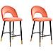 Set Di 2 Sgabelli Da Bar In Velluto Rosso Corallo Falton - Foto miniatura 11