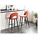 Set Di 2 Sgabelli Da Bar In Velluto Rosso Corallo Falton - Foto miniatura 16