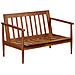 Set Divani 3 Pz In Vera Pelle E Legno Massello Acacia Marrone - Foto miniatura 8