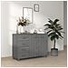 Credenza Grigio Scuro 113x40x80 Cm In Legno Massello Di Pino - Foto miniatura 2