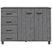 Credenza Grigio Scuro 113x40x80 Cm In Legno Massello Di Pino - Foto miniatura 6