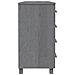 Credenza Grigio Scuro 113x40x80 Cm In Legno Massello Di Pino - Foto miniatura 7