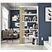 Libreria Columbia, Mobile Portalibri Bifacciale A 5 Ripiani, Scaffale Divisorio Da Ufficio O Cameretta, 90x25h180 Cm, Bianco E Rovere - Foto miniatura 3