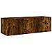 Mobile Tv A Parete Con Luci Led Rovere Fumo 100x35x31 Cm - Foto miniatura 3