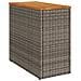 Tavolino Giardino Piano In Legno Grigio 58x27,5x55cm Polyrattan - Foto miniatura 2