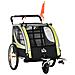 Rimorchio Bici Per Bambini Passeggino, Design 2 In 1 Con Freno, Cintura A 5 Punti E Tasche Laterali, Riflettori, 116-142lx75px101acm, Giallo - Foto miniatura 1