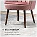 Poltrona Imbottita con Schienale a Conchiglia e Gambe in Legno, Poltrona in Velluto per Salotto e Camera, 66x66x78.5cm, Rosa - Foto miniatura 6