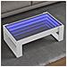 Tavolino Da Salotto Con Led Infinity Bianco 90x53x30 Cm - Foto miniatura 1