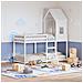 Letto A Castello Con Tetto Bianco 90x200 Cm In Legno Di Pino - Foto miniatura 8