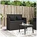Panca da Giardino con Cuscini Nera in Polyrattan - Foto miniatura 7
