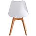 Set 4 Sedie Sala Da Pranzo In Polipropilene Moderne, Seduta Imbottito,gambe In Legno Naturale, Casa,ufficio. (bianco) - Foto miniatura 4