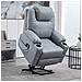 Poltrona Alzapersona Reclinabile fino a 135° con 8 Punti Massaggio, Telecomando e Poggiapiedi, 88x99x106 cm, Grigio - Foto miniatura 3
