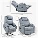 Poltrona Alzapersona Reclinabile fino a 135° con 8 Punti Massaggio, Telecomando e Poggiapiedi, 88x99x106 cm, Grigio - Foto miniatura 4