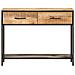 Tavolo Consolle 100x35x76 Cm In Legno Massello Di Mango E Ferro - Foto miniatura 3