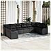 Set di Divani da Giardino composto da 10 Pezzi con Cuscini Nero in Polyrattan, Divano da Giardino a 2 Posti con Cuscini Nero in Polyrattan - Foto miniatura 2