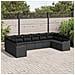 Set di Divani da Giardino composto da 10 Pezzi con Cuscini Nero in Polyrattan, Divano da Giardino a 2 Posti con Cuscini Nero in Polyrattan - Foto miniatura 3