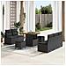 Set Divano da Giardino 8 Pezzi con Cuscini Nero Polyrattan Acacia, Divano da Giardino 2 Posti con Cuscini Nero Polyrattan, Set da Pranzo da Giardino 3 Pezzi con Cuscini Nero Polyrattan Acacia - Foto miniatura 2