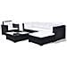 Set Divani da Giardino 6 pz con Cuscini in Polyrattan Nero - Foto miniatura 3