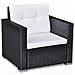 Set Divani da Giardino 6 pz con Cuscini in Polyrattan Nero - Foto miniatura 8