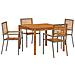 Set da Pranzo per Giardino 5 pcs Grigio Poly Rattan - Foto miniatura 1