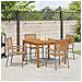 Set da Pranzo per Giardino 5 pcs Grigio Poly Rattan - Foto miniatura 4