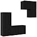 Mobile TV 4 pcs Rovere Nero Legno multistrato - Foto miniatura 1