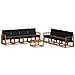 Set di divani da esterno con cuscino 9 pcs Naturale e Nero - Foto miniatura 1