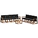 Set di divani da esterno con cuscino 9 pcs Naturale e Nero - Foto miniatura 3