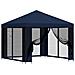 Gazebo da giardino con pareti laterali 3 x 3 m Blu - Foto miniatura 1