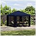 Gazebo da giardino con pareti laterali 3 x 3 m Blu - Foto miniatura 2
