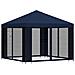 Gazebo da giardino con pareti laterali 3 x 3 m Blu - Foto miniatura 3