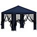 Gazebo da giardino con pareti laterali 3 x 3 m Blu - Foto miniatura 4