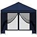 Gazebo da giardino con pareti laterali 3 x 3 m Blu - Foto miniatura 5