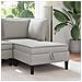 Pouf con Storage Grigio chiaro Velluto - Foto miniatura 2