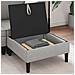 Pouf con Storage Grigio chiaro Velluto - Foto miniatura 3