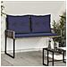 Panchina da esterno 4 pcs Grigio e Blu Navy polyrattan - Foto miniatura 2