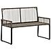Panchina da esterno 4 pcs Grigio e Blu Navy polyrattan - Foto miniatura 4