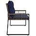 Panchina da esterno 4 pcs Grigio e Blu Navy polyrattan - Foto miniatura 6