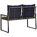 Panchina da esterno 4 pcs Grigio e Blu Navy polyrattan - Foto miniatura 7