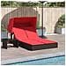 Lettino prendisole doppio con tettuccio e cuscini in Polyrattan Marrone - Foto miniatura 2