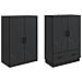 Set di armadi 2 pcs Nero Legno ingegnerizzato - Foto miniatura 3