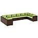Set Divani da Giardino 10 pz con Cuscini in Polyrattan Marrone - Foto miniatura 1