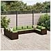 Set Divani da Giardino 10 pz con Cuscini in Polyrattan Marrone - Foto miniatura 2