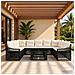 Set Divano da Giardino 10 pz Nero e Bianco Crema polyrattan - Foto miniatura 3